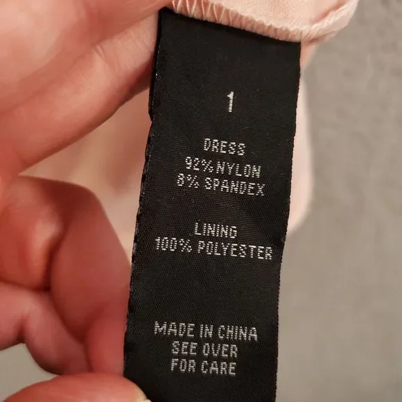 New By & By Dress Juniors 1 Blush Pink Lace Sheer Lined Back Zip - Picture 12 of 15